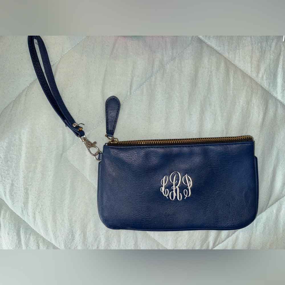 LRP Monogram Navy Wristlet